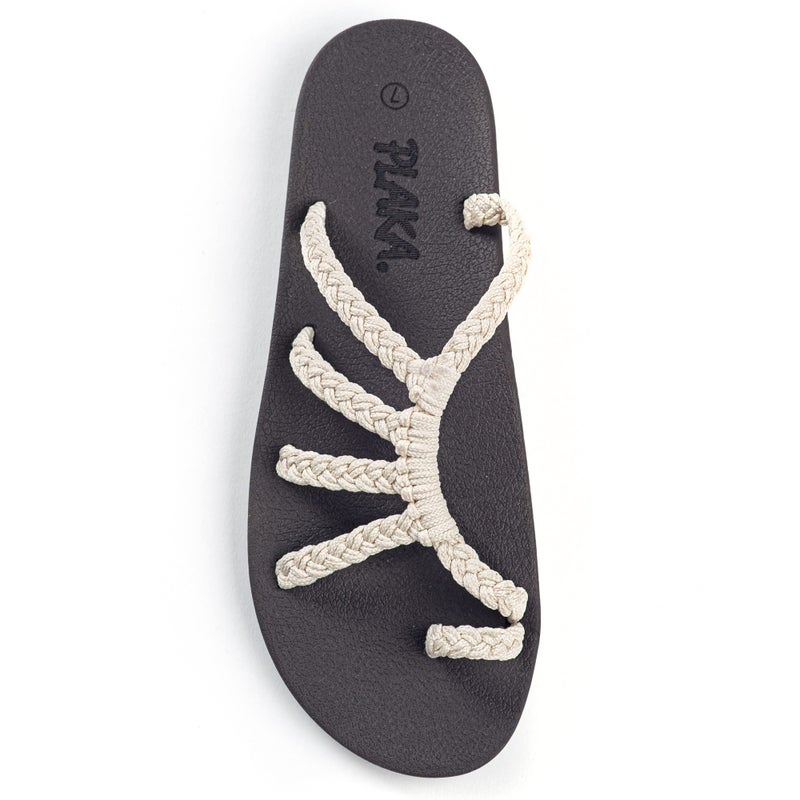 Plaka Relief Flip Flops for Women with Arch Support | Comfy Sandals for Women | Perfect for the Beach, Long Walks or Poolside | Reduces Heel & Back Pain | Pearl | Size 11 - Image 1